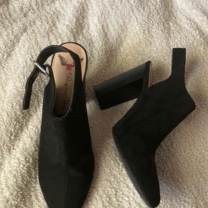 black low high heels